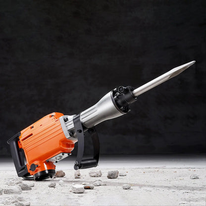 Electric Demolition Jack Hammer with 2/4/6 Chisels & 360° Swivel Handle